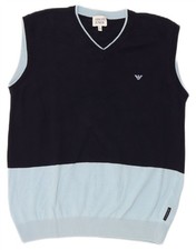 ARMANI JUNIOR Niños Chaleco Camiseta sin mangas 13-14 años Azul Marino Bloque de colores Algodón DE04 Vest de niña price