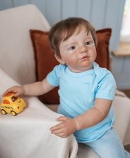Muñeca pintada para niños pequeños bebé renacido 28 pulgadas cabello enraizado a mano coleccionar juguete hágalo usted mismo regalos Bebé Mevlut Outfit price