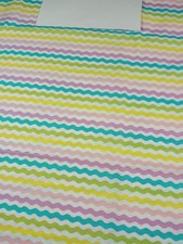 Joann Telas Fondo Blanco Pastel Rick Rack Estampado 1 Yarda + 1" x 44" NUEVO Fabrics price