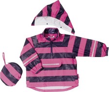 Playshoes niña niño poncho de lluvia rayas, impermeable rosa/púrpura, 104 Poncho de niña price