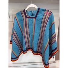 Poncho Capa Tartin de Chocolat Niñas Turquesa Multicolor Rayas Talla 6 años Poncho de niña price