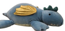 Almohada de felpa ponderada de dragón de 24" para niños 2024 alas doradas azul bebé Oro Almohada para bebé price