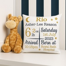 Cojín Cojín Regalo Bautizo Personalizado Almohada Lindo Baby Shower, Bebé Nuevo. Juego. Oro Almohada para bebé price