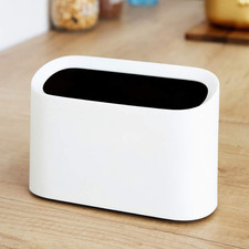 Mini Basurero 0.4 Gal Escritorio Con Apertura Inclinada Pequeno Blanco Oficina Oficina Mesita price
