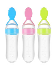 Paquete de 3 Alimentadores de Comida para Bebe 3 oz de Silicona 3 Colores con Di Comida para bebé price