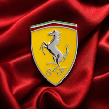 Ferrari 3D Emblem Sticker – 3" x 2.5" - Yellow & Chrome Badge - Eliteauto3k Adhesivo price