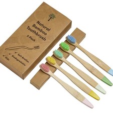 Paquete de 5 cepillos de dientes de bambú Re:gn - niños Toothbrushes price