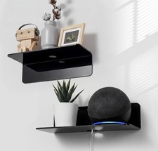 Juego de 2 estantes de pared flotantes negros - Estante acrílico para espacio de pared de fácil expansión Oficina Estante Unit price