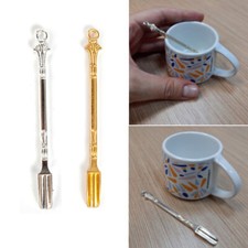 1Pc Stainless Steel Mini Scoop with Ring Silver Gold Spoon Stir In Coffee Or Tea Tea price