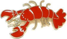 Broche de langosta esmalte langosta roja insignia mariscos restaurante langosta 4 cm de largo Seafood price