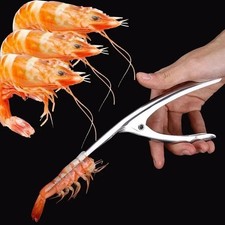 Paquete de 1 desvelador de camarones y pelador de gambas de acero inoxidable - Herramienta rápida de preparación de mariscos* Seafood price