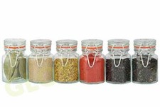 JUEGO 6 FRASCOS DE VIDRIO PARA ESPECIAS RECIPIENTE DE ALMACENAMIENTO HIERBAS ESPECIAS MERMELADA CONSERVAR OLLAS DE COCINA Spices price
