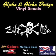 Salt Life with skull and crossbones vinyl Decal Truck Car Sticker Laptop Window Salt price