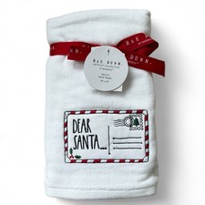 Toallas de mano de baño Rae Dunn "QUERIDA SANTA" vacaciones de Navidad blanco rojo regalo Hand/ Cara Toalla price