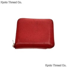 Auténtica Cartera Hermes de Cuero Roja con Caja Usada de Japón Cartera de mujer price