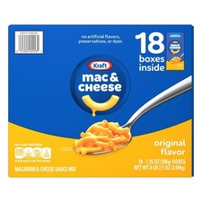 Cena de macarrones y queso Kraft Original (7,25 oz., 18 paquetes) Gran precio Butter y Margarine price