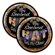 The Second Rat Gets The Cheese Rat Rod Decal (One) 3" 2 Pack ProSticker 713 2PK Cheese price