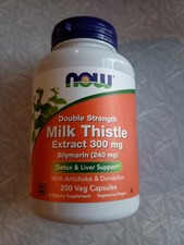 Extracto de cardo mariano de doble fuerza NOW Foods 300 mg 200 cápsulas vegetales caducidad 07/2028 Milk price