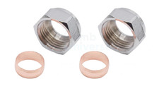 2 tuercas y aceitunas cromadas de 15 mm para accesorios de compresión Olives price