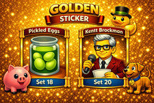 Huevos encurtidos y Kent Brockman / Pegatinas doradas / Pegatinas GO Eggs price