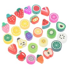 100 piezas cuentas de frutas para bricolaje artesanía dijes pulsera hacer collar de arcilla suelto Fruits price