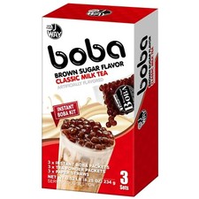 Juego de té de leche de azúcar morena J Way Instant Boba clásico kit de 3 bebidas 8,25 oz. 1 Pack Hot Powdered Drinks price