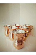Juego de 6 tazas de cobre ayran nostálgicas forjadas a mano forjadas a mano Ayran price