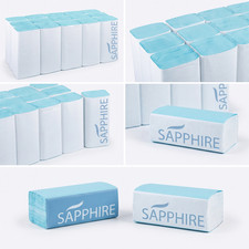 Toallas de mano de papel plegables en V azul paquete a granel dispensador de lujo premium de 1 capa Papel Towels price