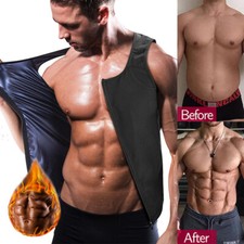 Hombres Lo último Sauna Entrenador de Cintura Chaleco Trajes Modelador de Cuerpo Delgado Sudor Pérdida de Peso Camisa Tirantes Tops/ Camisetas Interiores de hombre price