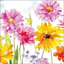 4 servilletas de papel individuales para decoupage y servilletas de fiesta - flores pintadas con alegría Napkin price