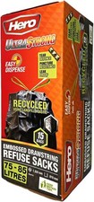 Bolsas de basura fuertes Hero 85L asa de lazo cordón sacos de rechazo rollo negro de 15 Basura Bolsos price