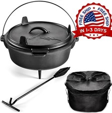 Horno holandés para acampar de hierro fundido con levantador de tapa y bolsa NUEVO Horno Bolso price