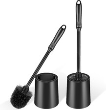2 cepillos inodoro con soporte mango largo cerdas nylon limpieza profunda negro Inodoro Set price