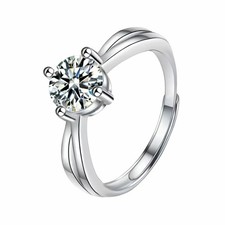 Anillo de boda ajustable pavé borde alianza solitario declaración aspecto diamante 1663 Diamond Solitaire Anillo price