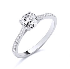 Anillo solitario de diamantes simulados AAA de plata de ley 925 de 1,50 quilates talla K a S Diamond Solitaire Anillo price