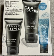 Best of Clinique para hombres tamaño de viaje conjunto de 3 piezas NUEVO limpiador afeitado hidratado Shaving Gels/ Foams/ Cremas price