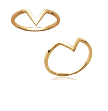 Anillo Símbolo Triangle Forma V Chapado de Oro 18 Quilates 750/1000 Talla 50 60 Oro Anillo price