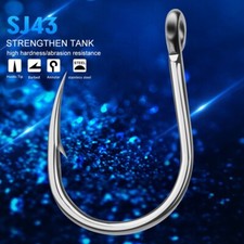 10pcs Sea Stainless Steel Jig Big Fishing Hook 1/0#-13/0# Saltwater JIGGING Hook Fishing Hook (Jig) price