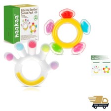 Juego de mordedores de silicona para bebé mordedores sensoriales suaves sin BPA para alivio de la dentición Descanso Set para bebé price