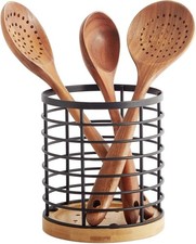 Juego de soporte para utensilios de cocina - 6" grande redondo con base de madera soporte para cubiertos Descanso Set para bebé price