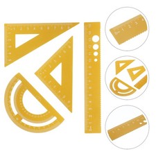 Juego de 4 reglas de aleación de aluminio herramienta de medición matemática geometría oficina escala regla Geometry price