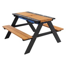 Asientos y mesa de camping 2en1 marrón natural madera maciza mueble de jardín Camping y Picnic Mesa price