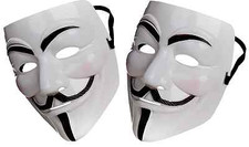 2X Blanco Anonymous Hacker Protest Fawkes Individuo Halloween Disfraz Máscara Mascaras price