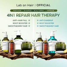 Paquete de mascarilla capilar Lab On Hair 4 en 1 + spray para cuero cabelludo + ampolla + champú para el crecimiento del cabello Pelo Cuidado Masks y Serums y Sprays price