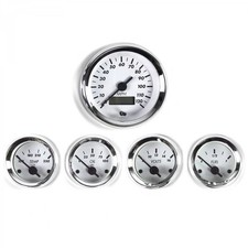 5 Gauge Set SAE American Classic White, Black Vintage Needles, Chrome Rings Americana Clásicos price
