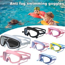 Gafas de natación impermeables antiniebla HD marco grande con tapones para los oídos para adultos niños Swim Goggles price