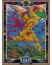 Póster de pared con impresión de arte de paisaje de fantasía pulpo gigante psicodélico Wooden Wall Arte price