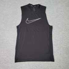 Camiseta sin mangas Nike Pro para hombre calce medio ajustado Dri Fit Swoosh negra Fitwear (Fitness Ropa) price