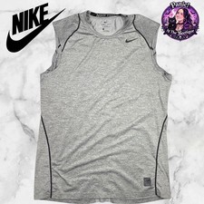 Camiseta sin mangas Nike Pro para hombre L gris Dri Fit compresión sin mangas camiseta de entrenamiento gimnasio Fitwear (Fitness Ropa) price