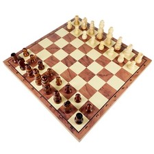 Juego de Ajedrez Tablero Hecho a Mano Piezas de Madera Juego Familiar 21cm x 21cm BUZÓN Plano Chess price